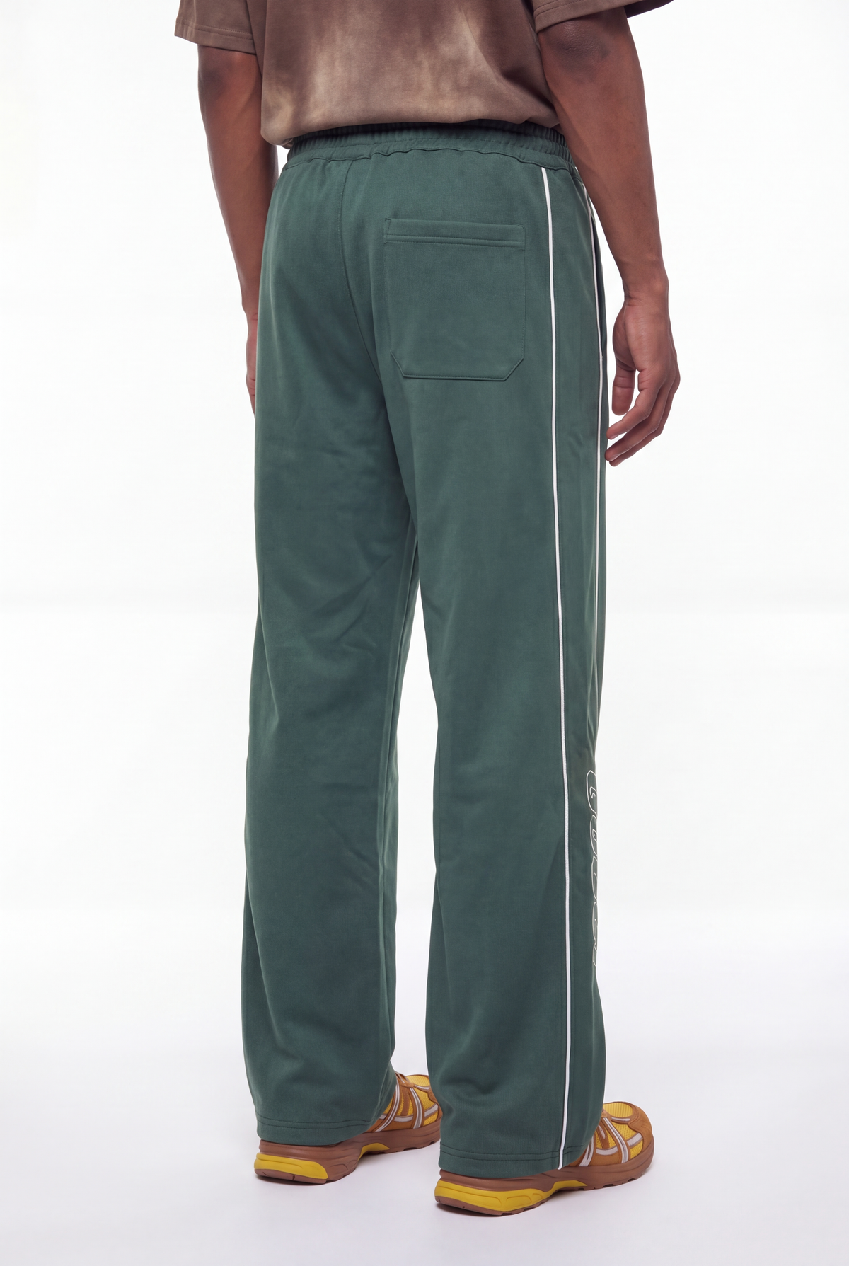 Forest Green GUCCI Logo Track Pants White Piping