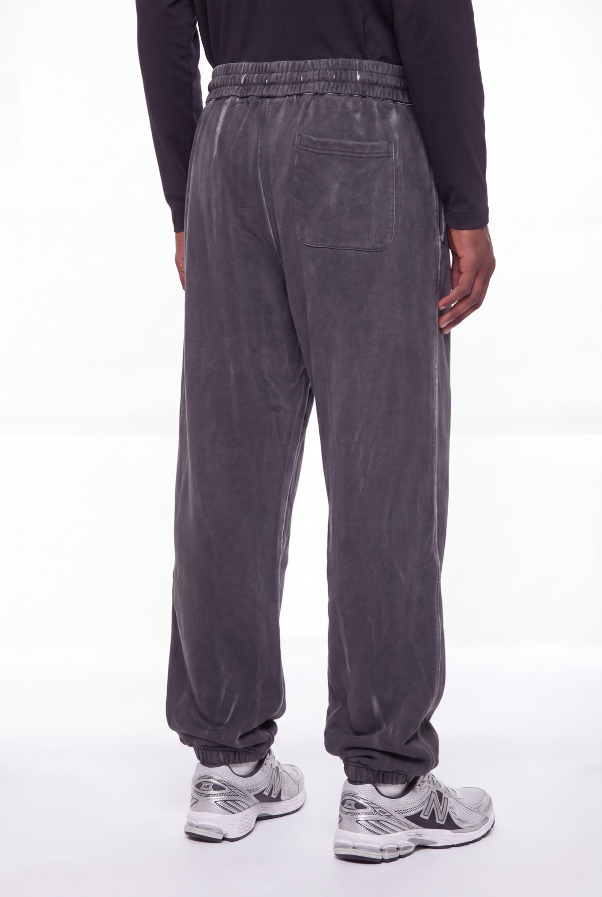 Charcoal Washed Oversized MIU MIU Logo Joggers