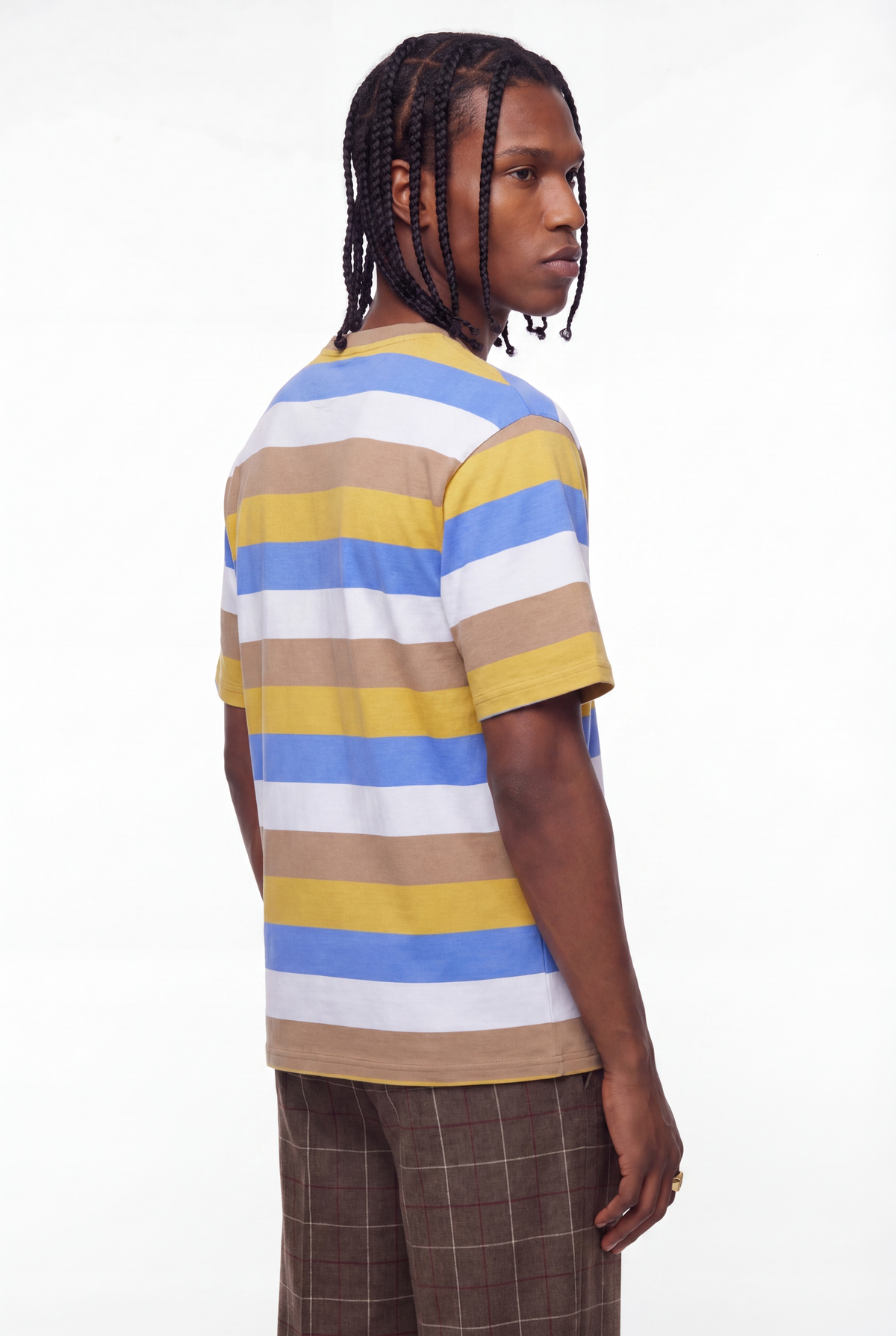 Multicolour Block Stripe Henley T-Shirt