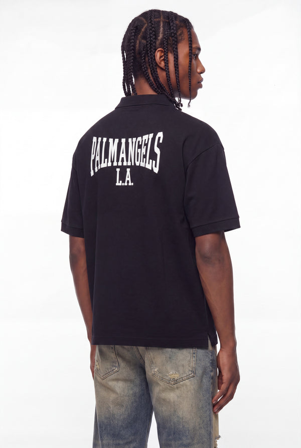 Black L.A. Logo Cotton Piqué Polo