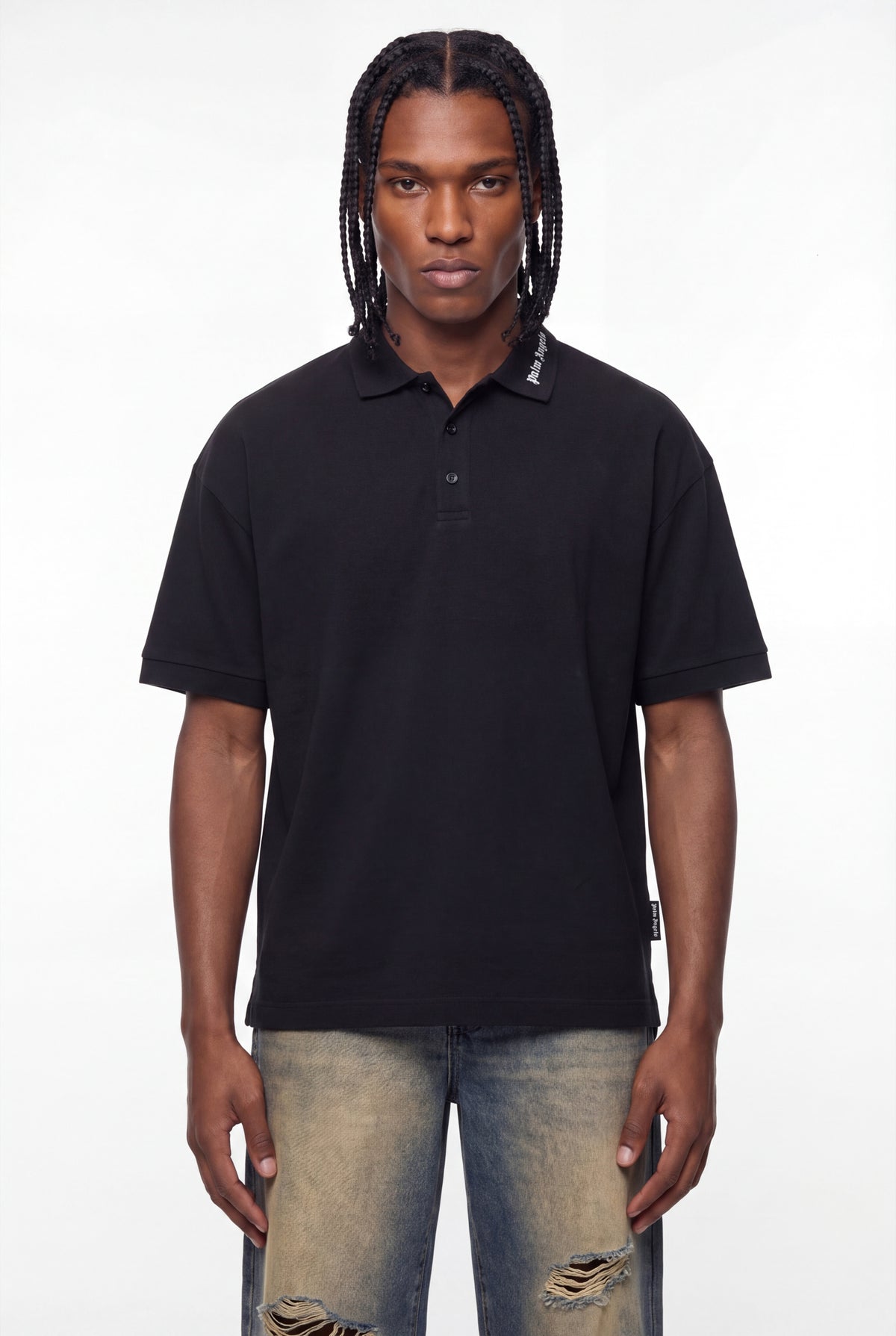 Black L.A. Logo Cotton Piqué Polo