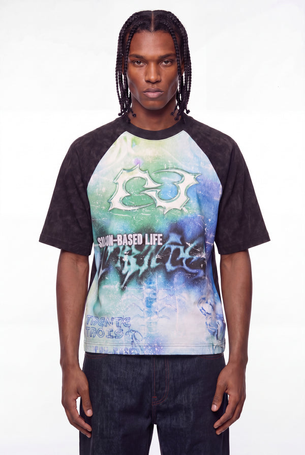 Dark Grey Silicon-Based Life Raglan T-Shirt