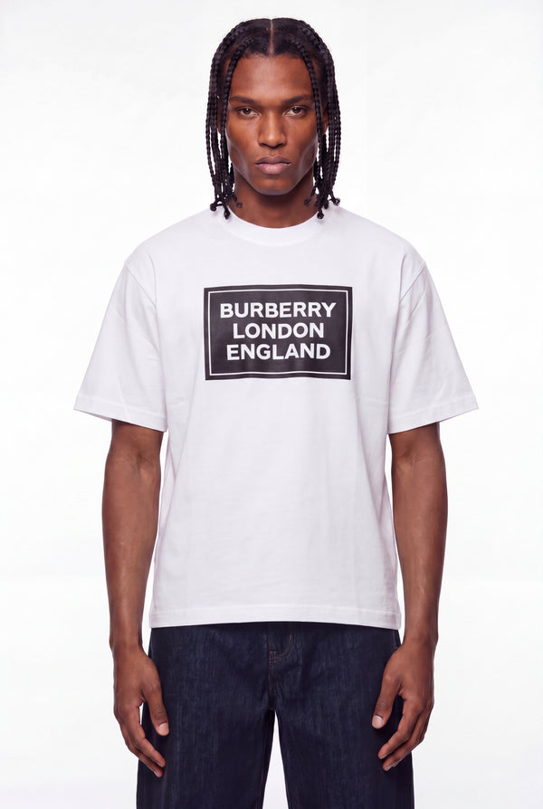White Block Logo Graphic T-Shirt