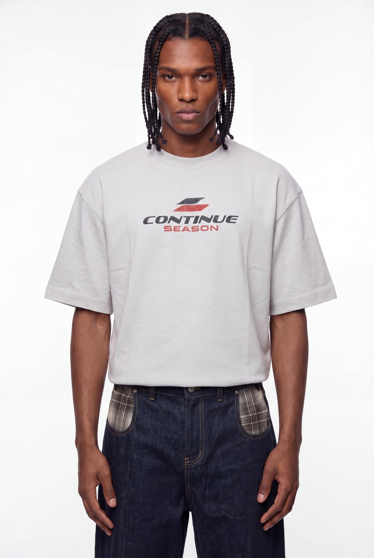 Stone Grey Continue Season Graphic T-Shirt