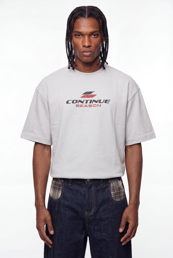 Stone Grey Continue Season Graphic T-Shirt