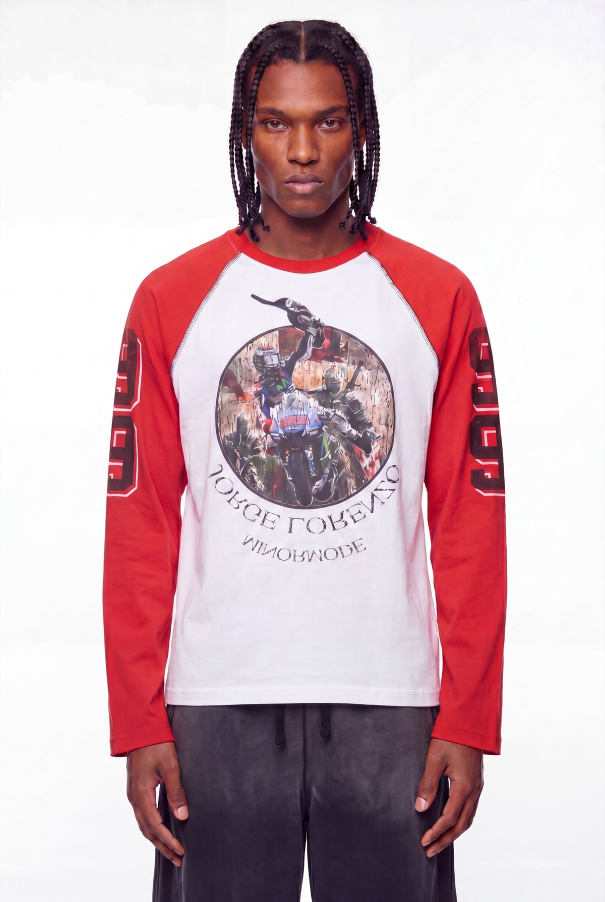 White Lorenzo 99 Racing Graphic Raglan Long Sleeve