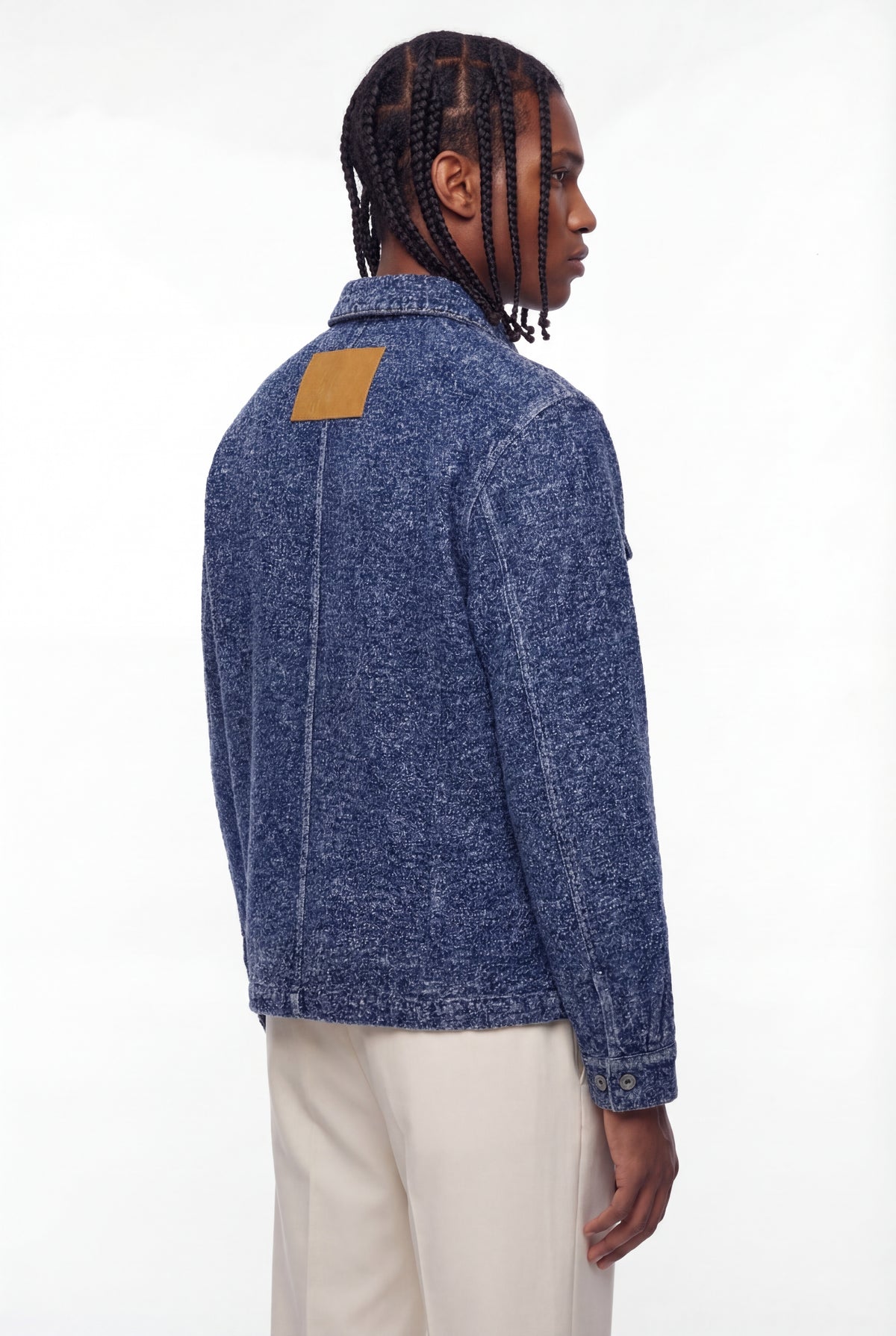 Indigo Bouclé Tweed Chore Jacket