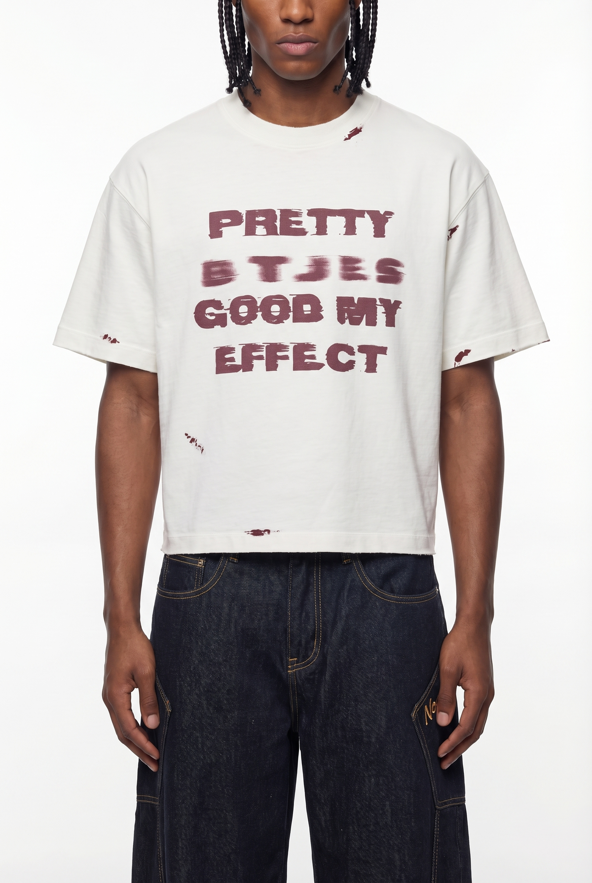 Off-White Paint Splatter Slogan T-Shirt