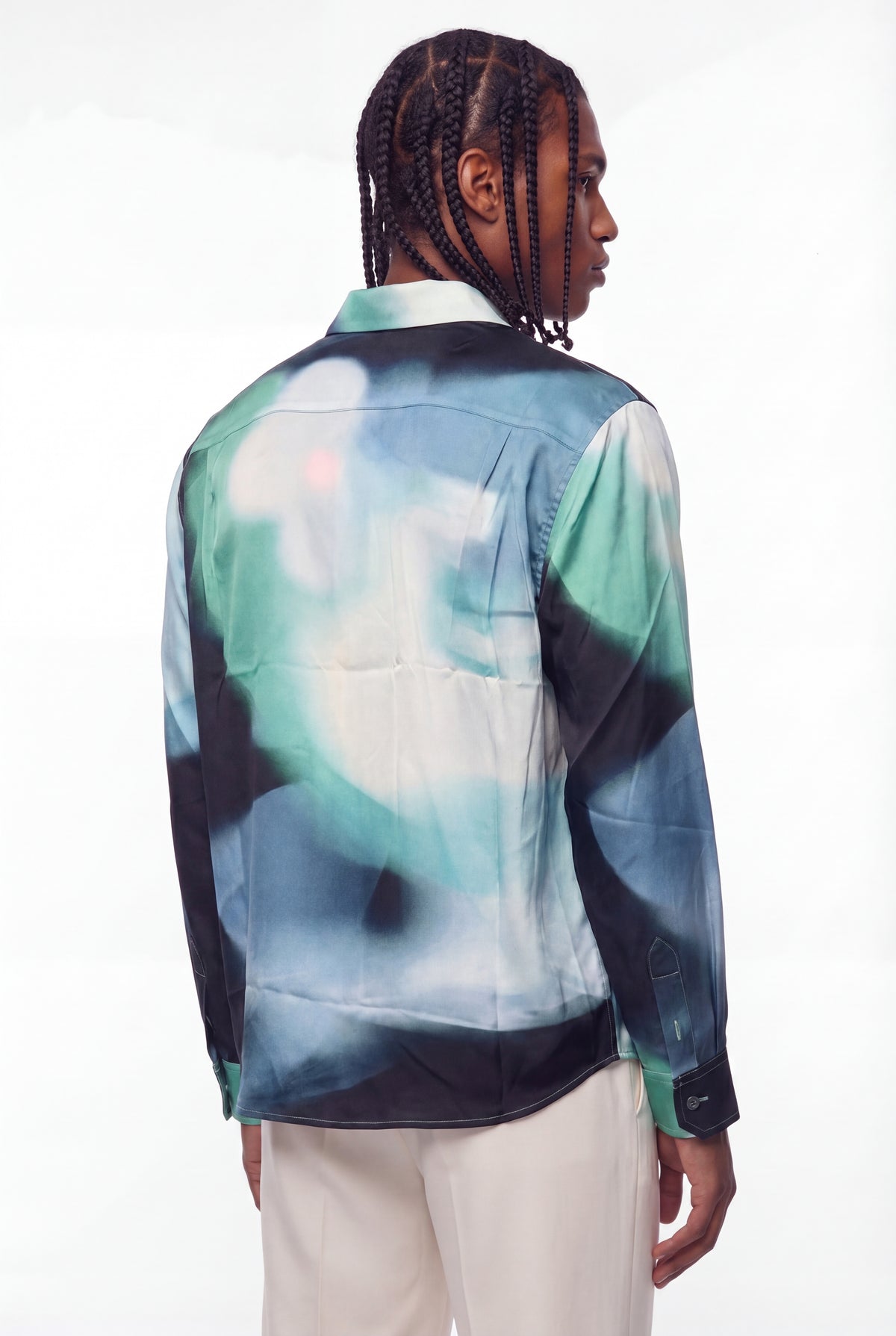 Black Thermal Monogram Silk Long-Sleeve Shirt