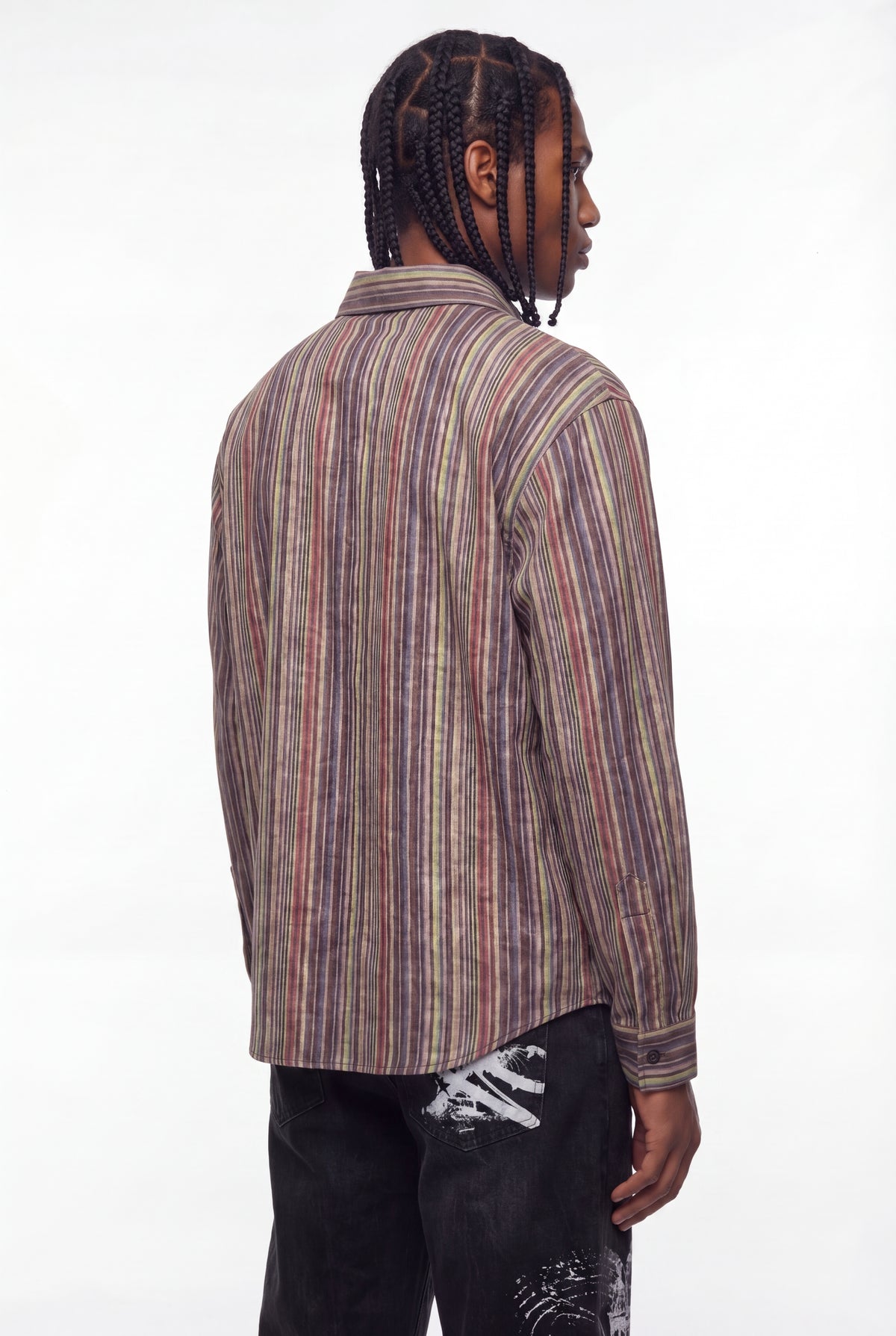 Multicolour Vertical Stripe Long-Sleeve Shirt