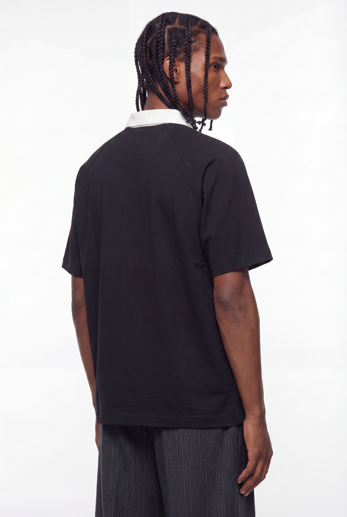 Black Mirrored BB Logo Contrast Collar Polo