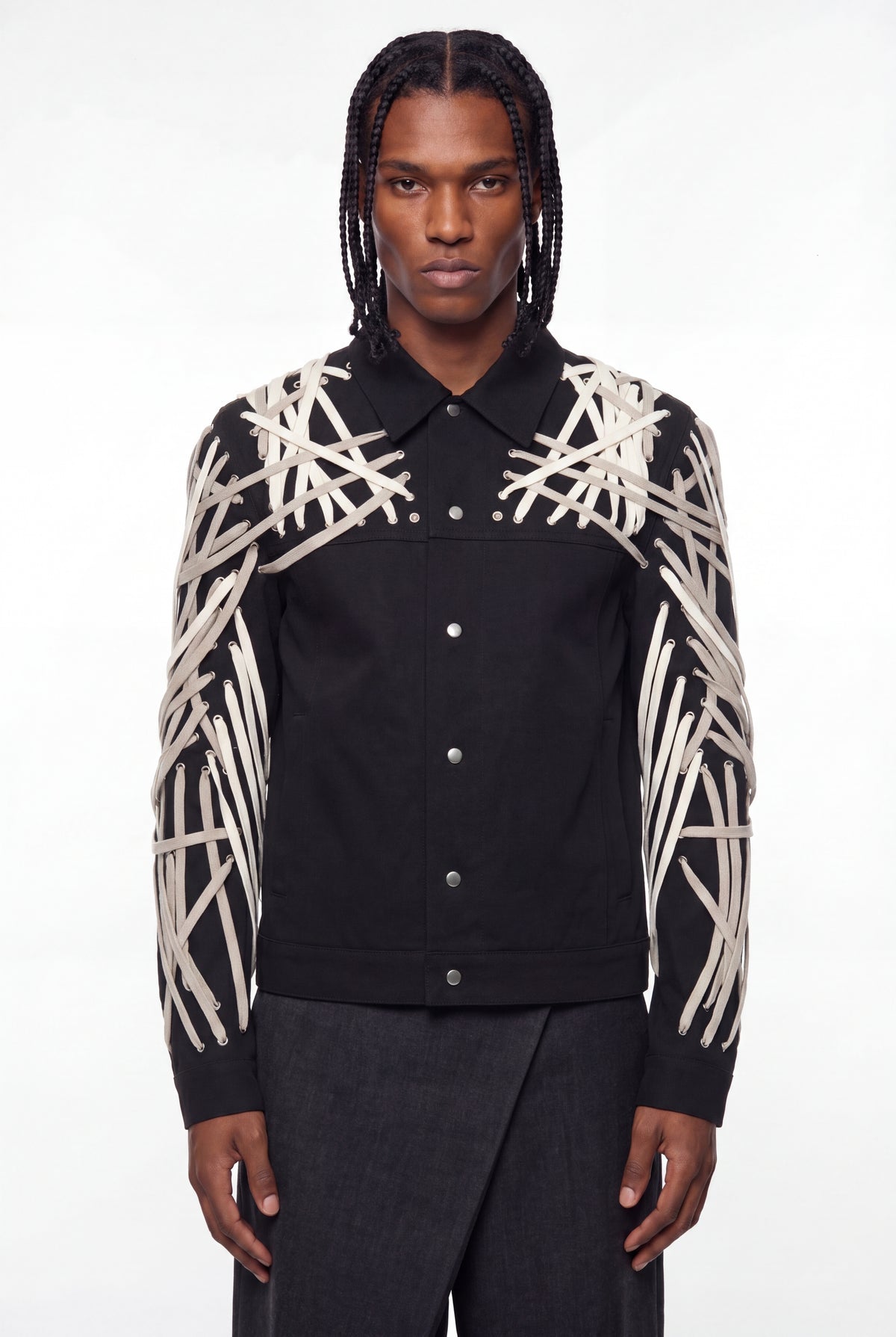 Black Tecuatl Megalace Cotton Jacket