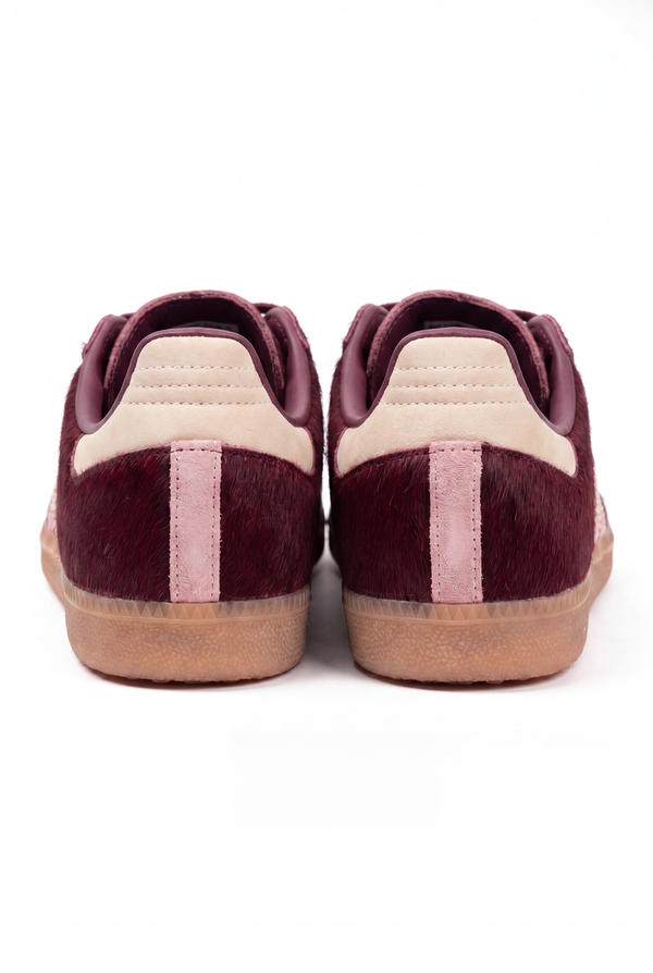 Adidas Samba OG "Sand Strata/Maroon" Pony Hair