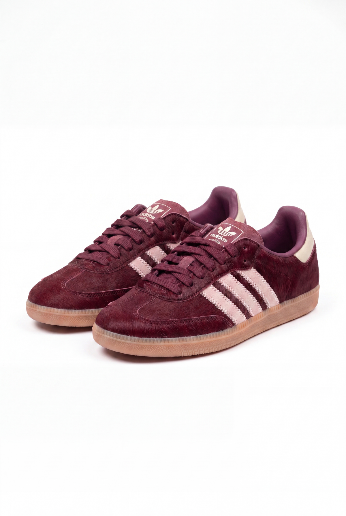 Adidas Samba OG "Sand Strata/Maroon" Pony Hair