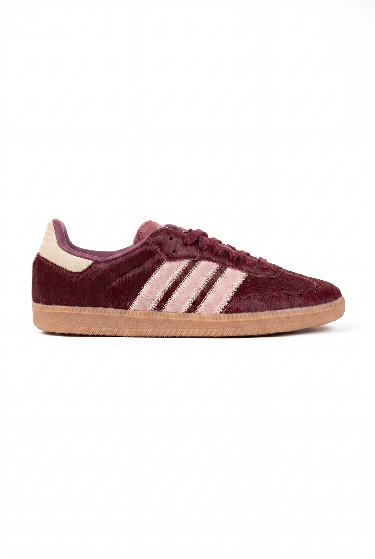Adidas Samba OG "Sand Strata/Maroon" Pony Hair