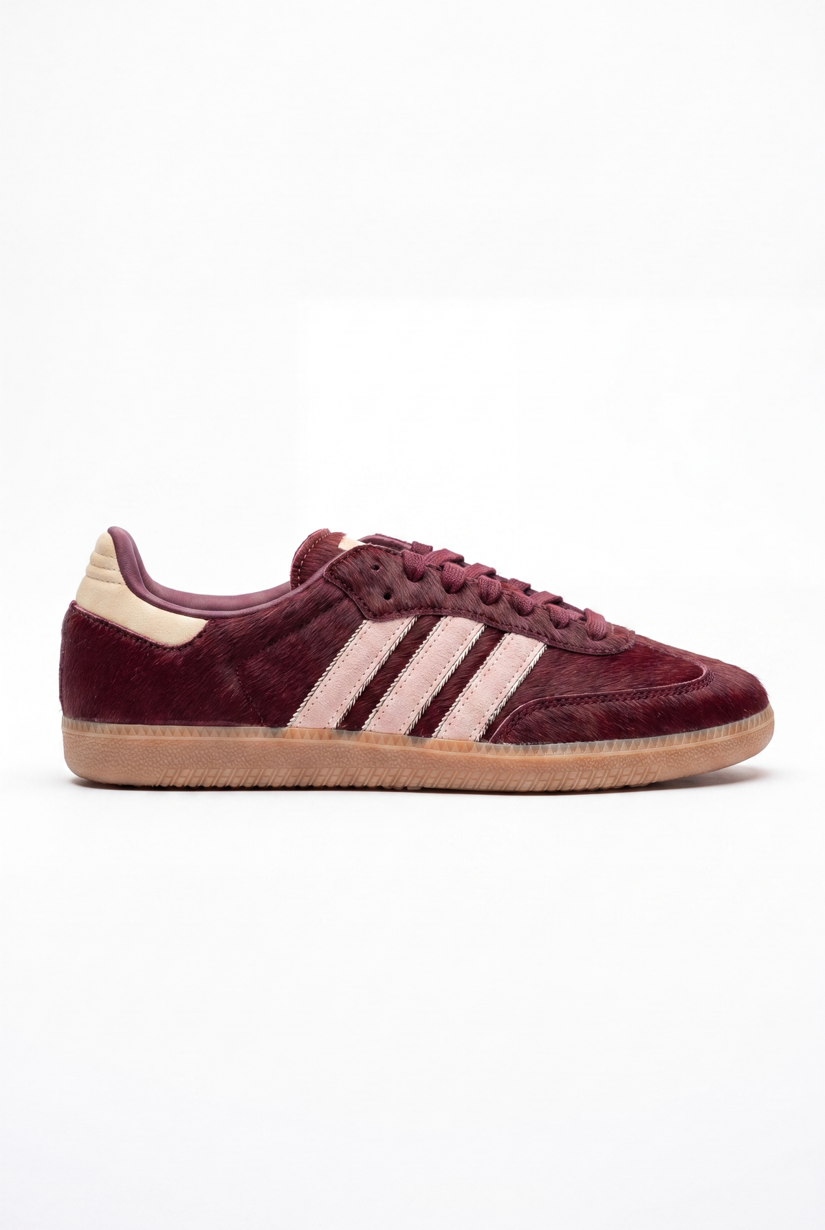Adidas Samba OG "Sand Strata/Maroon" Pony Hair