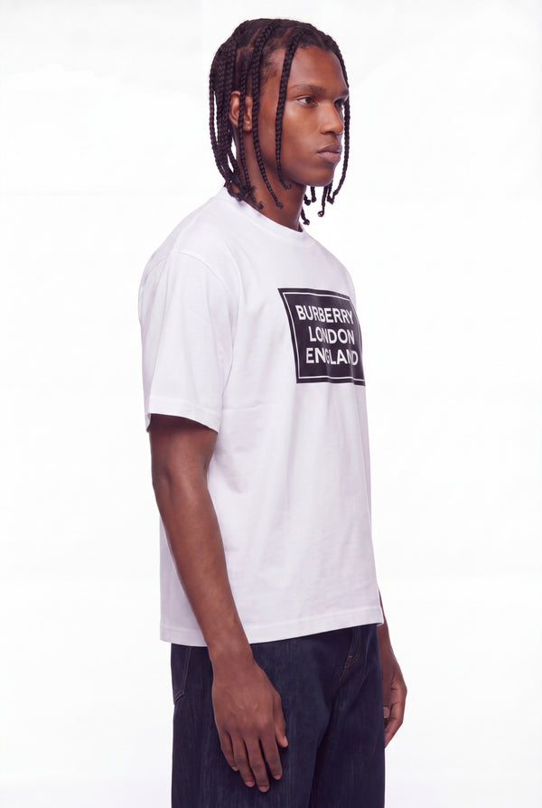 White Block Logo Graphic T-Shirt