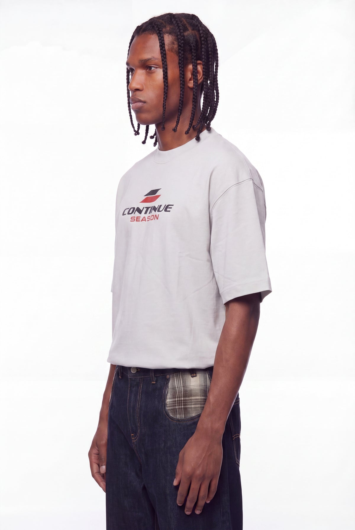 Stone Grey Continue Season Graphic T-Shirt
