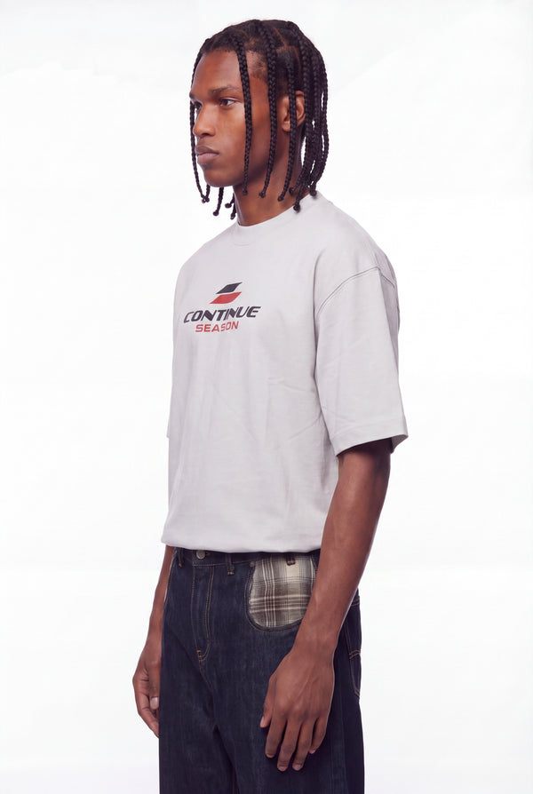 Stone Grey Continue Season Graphic T-Shirt