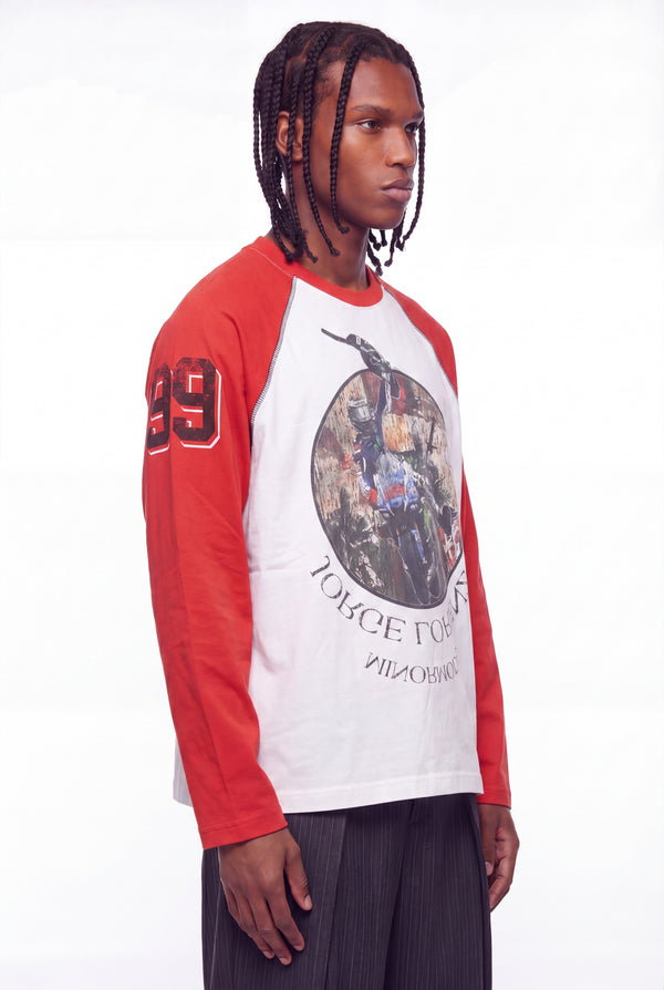 White Lorenzo 99 Racing Graphic Raglan Long Sleeve