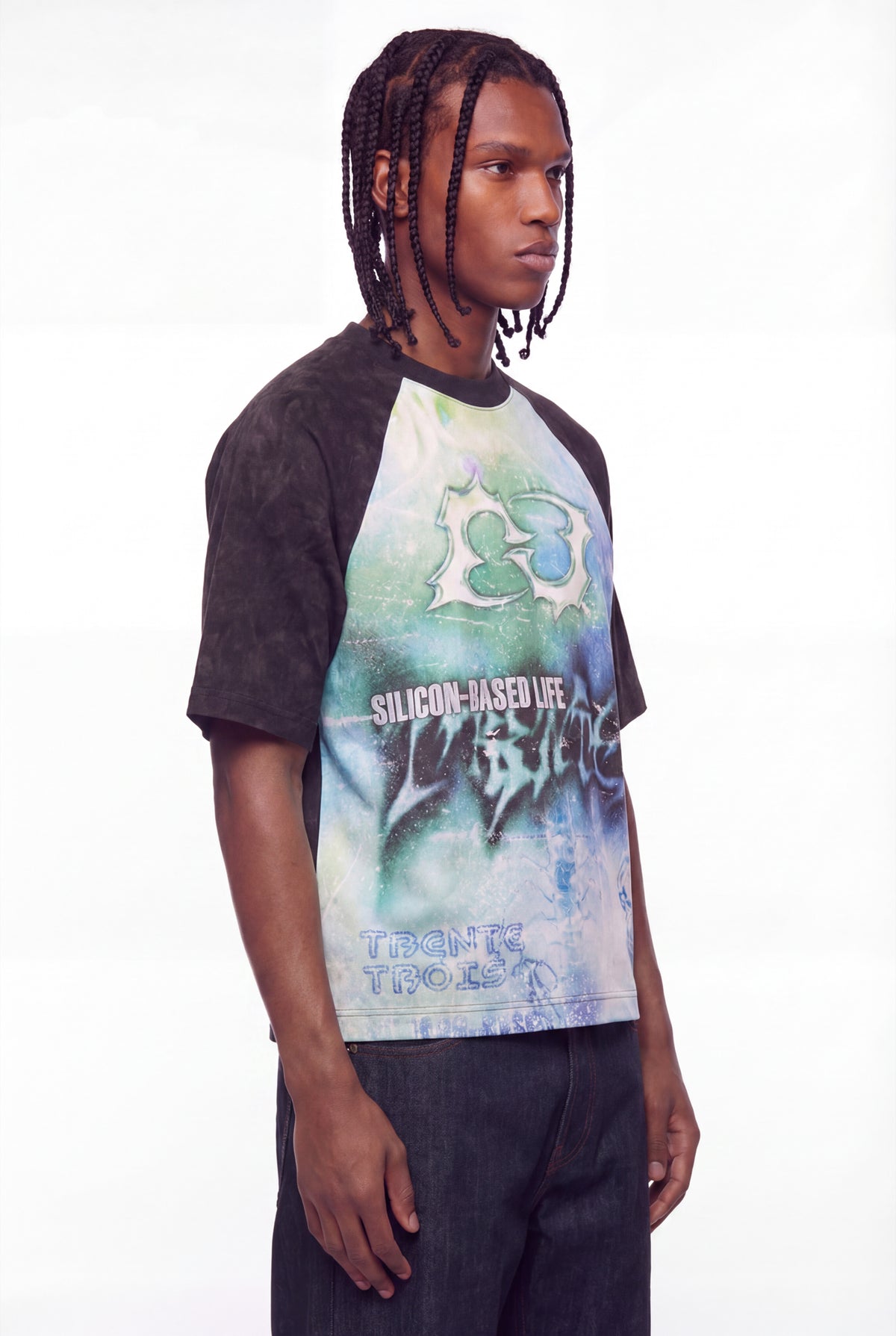Dark Grey Silicon-Based Life Raglan T-Shirt